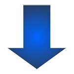 social media writing services - blue arrow pointing downward